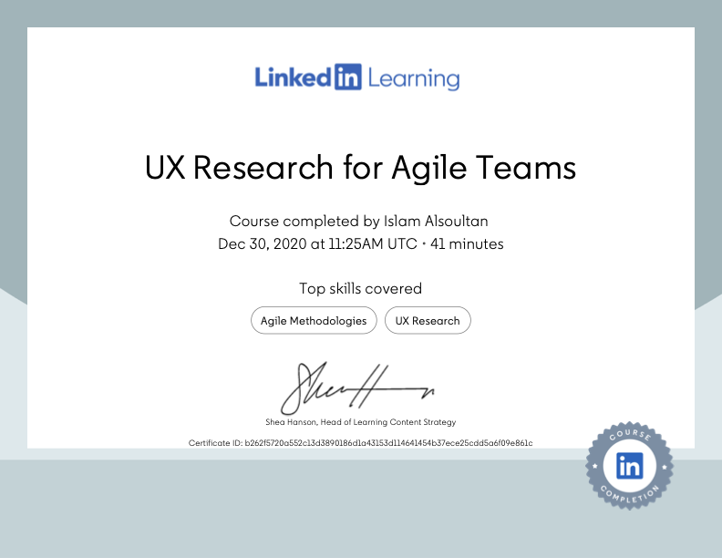 UX Research for Agile Teams Certificate